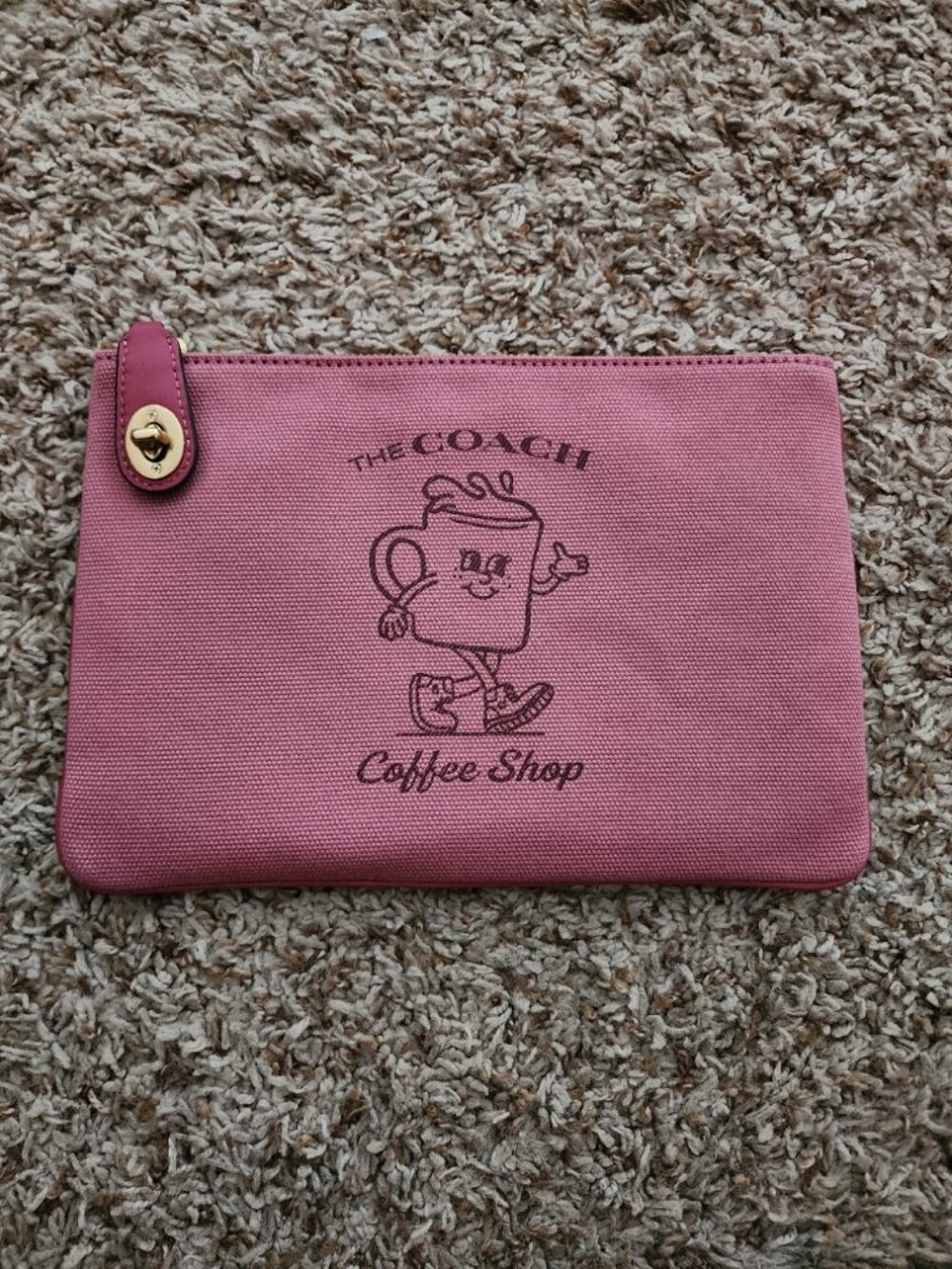 Coach coffee shop pouch -Rose Red